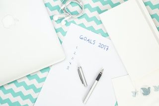 a goal sheet with pen